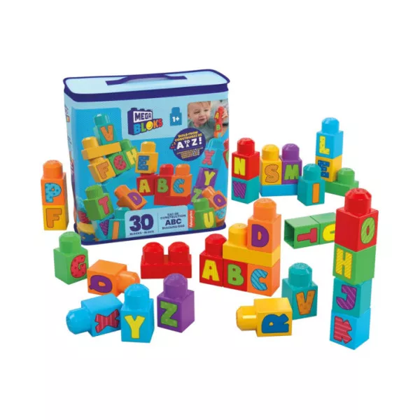 Mega Bloks Set Costruzioni Impara l’Alfabeto con 30 Blocchi Colorati per Bambini 1-5 Anni HRR60 Fisher-Price