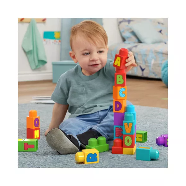 Mega Bloks Set Costruzioni Impara l’Alfabeto con 30 Blocchi Colorati per Bambini 1-5 Anni HRR60 Fisher-Price