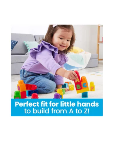 Mega Bloks Set Costruzioni Impara l’Alfabeto con 30 Blocchi Colorati per Bambini 1-5 Anni HRR60 Fisher-Price