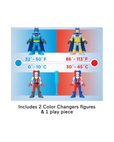 Imaginext DC Super Friends Batman & Harley Quinn – Set Personaggi con Cambio Colore per Bambini 3+ Anni Fisher-Price