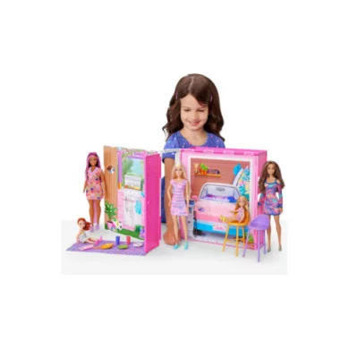 Barbie Loft Casa delle Vacanze – Playset con Bambola Inclusa, 4 Aree di Gioco e 11 Accessori Arredati Mattel HJR77