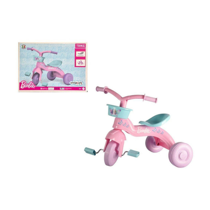 Barbie Triciclo Rosa con Cestino Frontale e Pedali – Triciclo per Bambine 2+ Anni