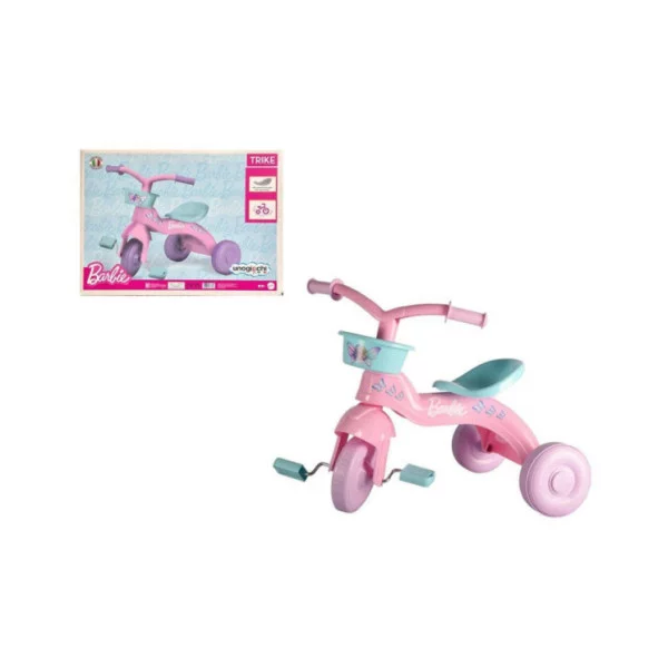 Barbie Triciclo Rosa con Cestino Frontale e Pedali – Triciclo per Bambine 2+ Anni