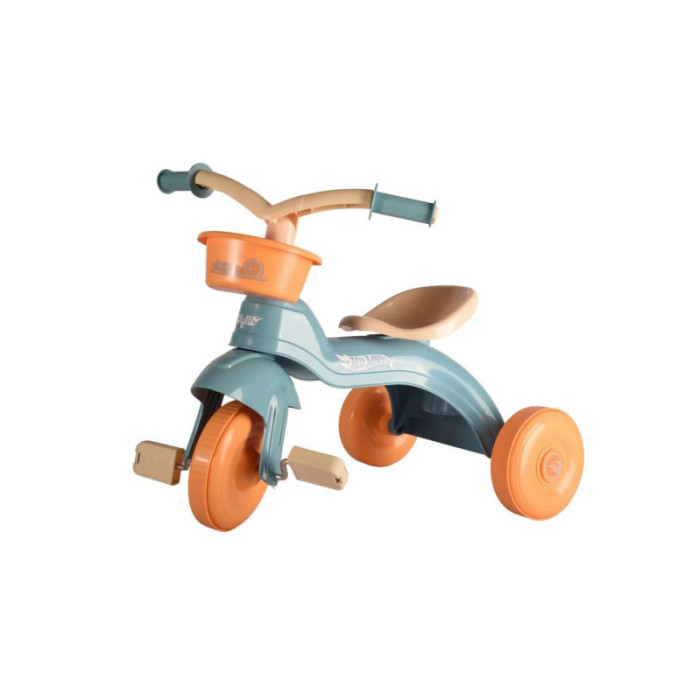Hot Wheels Triciclo Azzurro con Pedali e Cestino Frontale – Triciclo per Bambini 2+ Anni