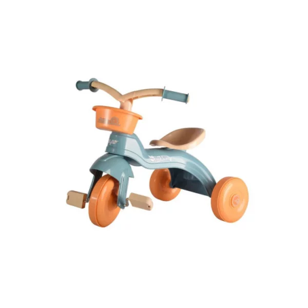 Hot Wheels Triciclo Azzurro con Pedali e Cestino Frontale – Triciclo per Bambini 2+ Anni