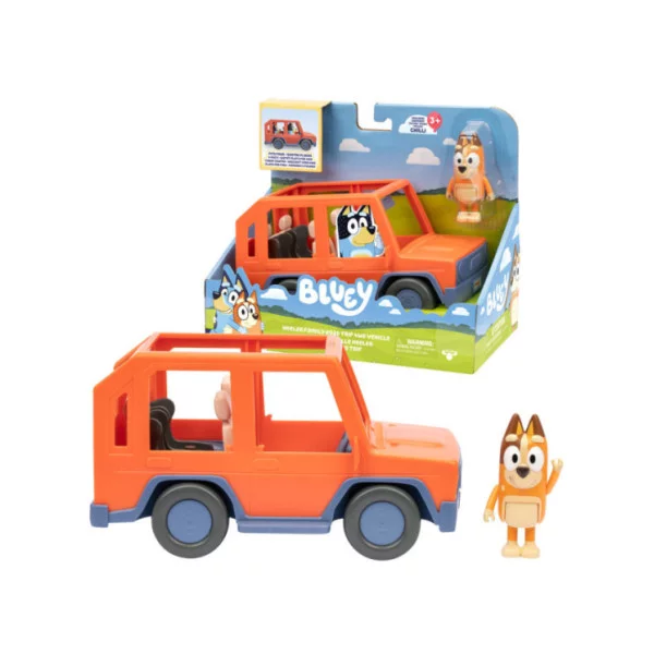 Bluey Heeler Family Road Trip – Auto 4x4 con Personaggio Chilli Incluso, Veicolo Giocattolo per Bambini 3+ Anni