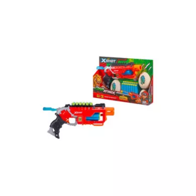 X-Shot Dino Attack Dino Striker – Blaster con 16 Dardi e 4 Uova di Dinosauro per Bambini 8+ Anni