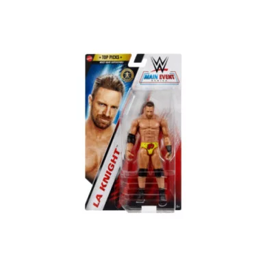 WWE LA Knight Action Figure 18 cm – Personaggio Snodabile da Collezione Main Event Series Mattel