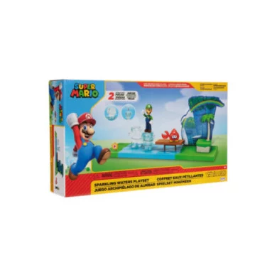 Super Mario Sparkling Waters Playset – Set di Gioco con Luigi e Granchio Rimbalzante 3+ Anni Jakks Pacific