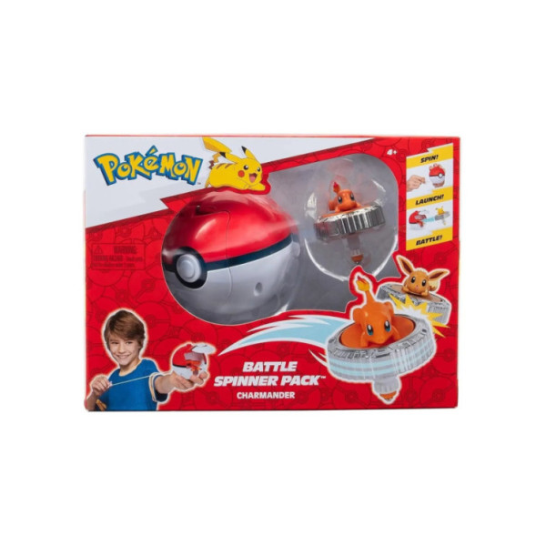 Pokémon Battle Spinner Pack Charmander – Poké Ball con Spinner da Battaglia e Mini Figura 6+ Anni