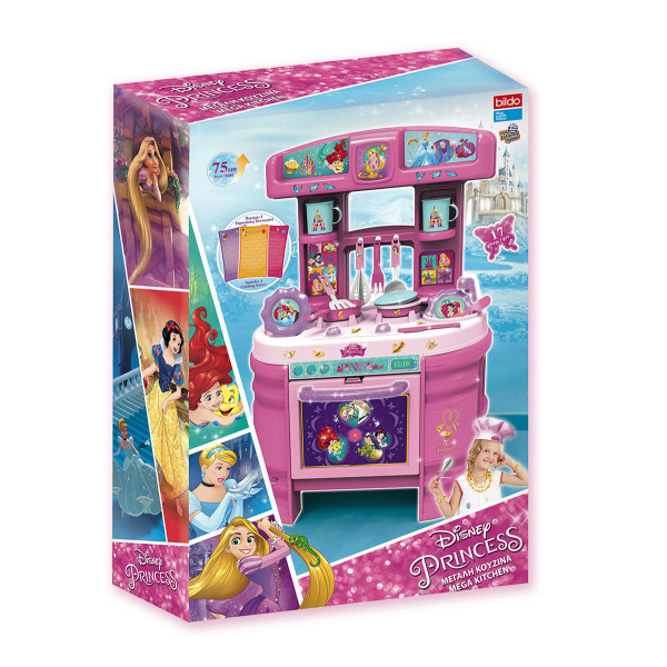 Cucina Disney Princess con 17 Accessori – Grande Cucina Giocattolo per Bambine 3+ Anni Bildo 75 cm