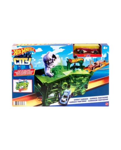 Hot Wheels City Ghost Garage – Playset con Auto Inclusa e Garage Fantasma per Bambini 4+ Anni Mattel