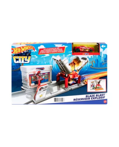 Hot Wheels City Blaze Blast – Playset con Auto Inclusa e Serbatoio Esplosivo per Bambini 4+ Anni Mattel
