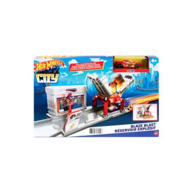 Hot Wheels City Blaze Blast – Playset con Auto Inclusa e Serbatoio Esplosivo per Bambini 4+ Anni Mattel