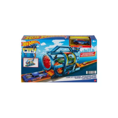 Hot Wheels City Turbo Jet Car Wash – Playset Autolavaggio con Auto Inclusa per Bambini 4+ Anni Mattel