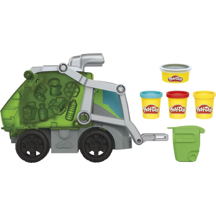 Play-Doh Wheels Camion dei Rifiuti 2 in 1 – Set Pasta Modellabile con 3 Vasetti e Accessori Hasbro 3+ Anni