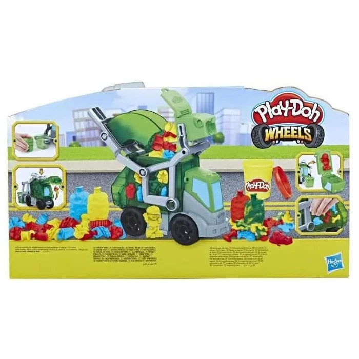 Play-Doh Wheels Camion dei Rifiuti 2 in 1 – Set Pasta Modellabile con 3 Vasetti e Accessori Hasbro 3+ Anni
