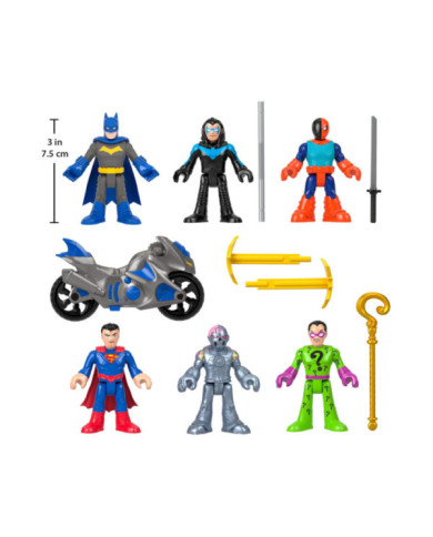 Imaginext DC Super Friends Set Deluxe – 6 Personaggi con Accessori e Power Pad per Missili Fisher-Price 3+ Anni