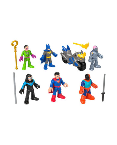 Imaginext DC Super Friends Set Deluxe – 6 Personaggi con Accessori e Power Pad per Missili Fisher-Price 3+ Anni