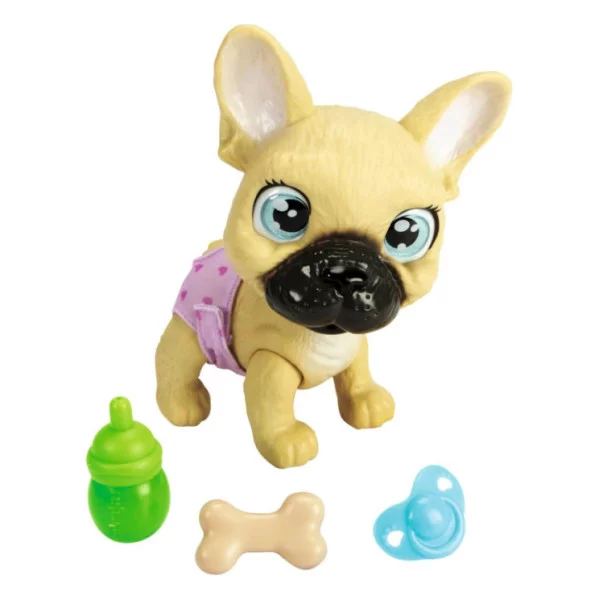 Cagnolino Interattivo Bulldog Francese – Simba Pamper Petz con Biberon, Accessori e Gender Reveal 3+ Anni