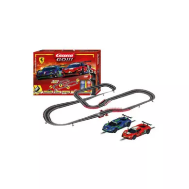 Pista Carrera GO!!! Ferrari Power Racing 8,6 m – Circuito Elettrico con 2 Auto Ferrari GT3 per Bambini 5+ Anni