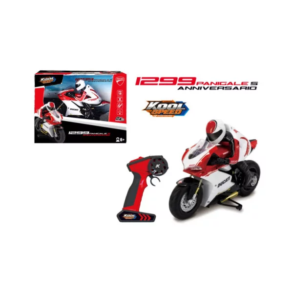 Moto Radiocomandata Ducati 1299 Panigale S Anniversario 1:6 – RC Ricaricabile con Pilota per Bambini 6+ Anni