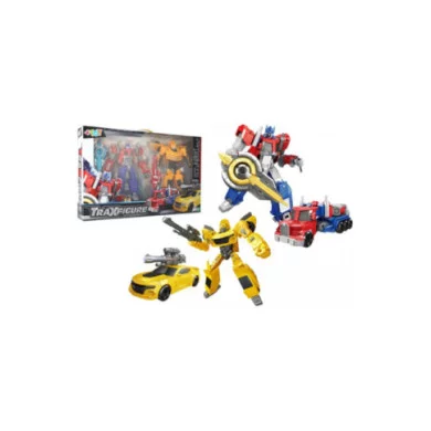 Set Trax Figure Transformers – 2 Robot Convertibili in Auto e Camion con Armi e Accessori