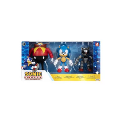 Set Action Figure Sonic 30° Anniversario – 3 Personaggi Articolati 10 cm per Bambini 3+ Anni