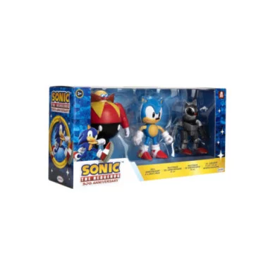 Set Action Figure Sonic 30° Anniversario – 3 Personaggi Articolati 10 cm per Bambini 3+ Anni