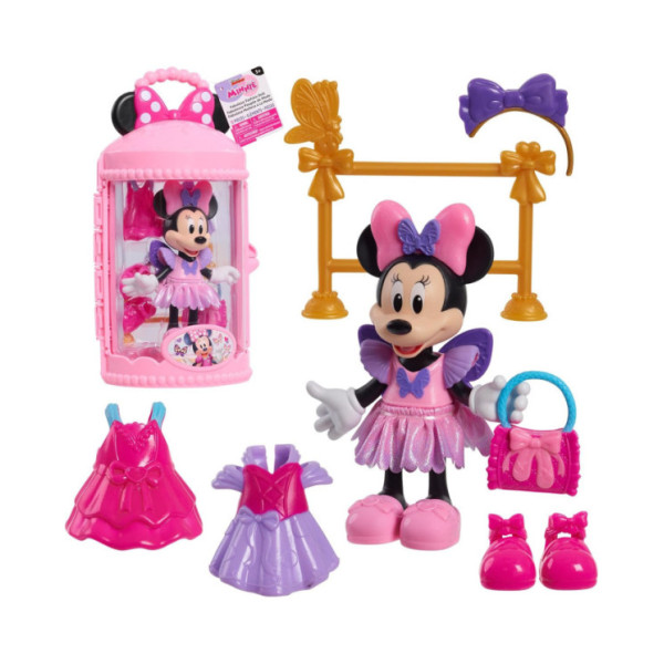 Bambola Minnie Ballerina Just Play – Set Fashion 13 Pezzi con Abiti e Accessori per Bambini 3+ Anni