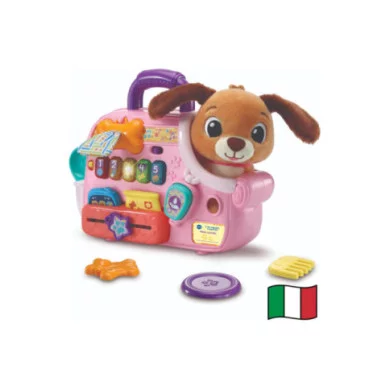 Peluche Interattivo Il Mio Cagnolino Trasportino – Borsetta Parlante con Accessori, 12-36 Mesi VTech