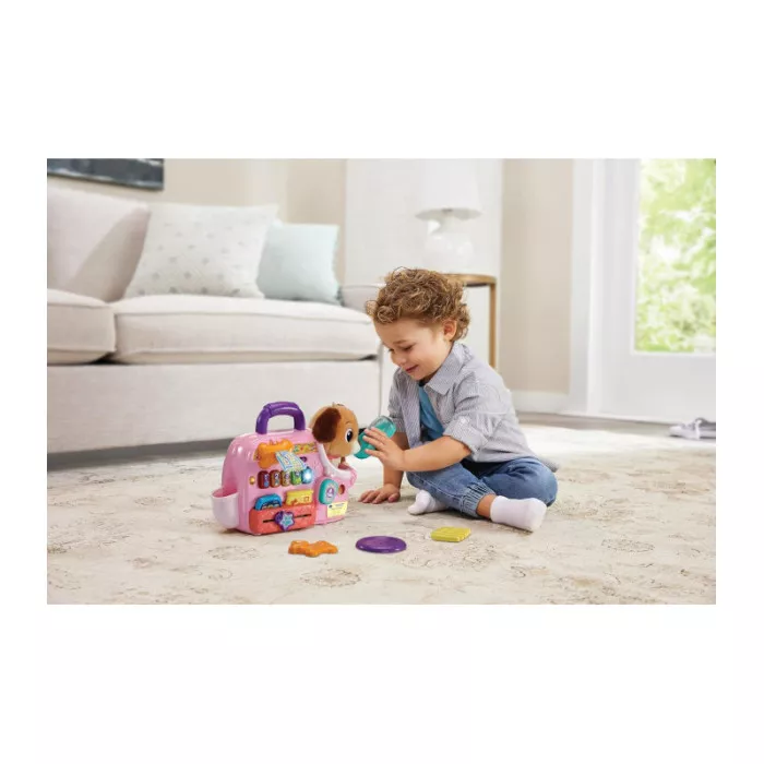 Peluche Interattivo Il Mio Cagnolino Trasportino – Borsetta Parlante con Accessori, 12-36 Mesi VTech