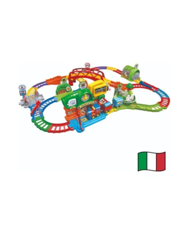 Pista Trenino Elettrico Vroom Vroom Go – Avventure in Treno con Ostacoli e Zone Magiche, 1-5 Anni VTech