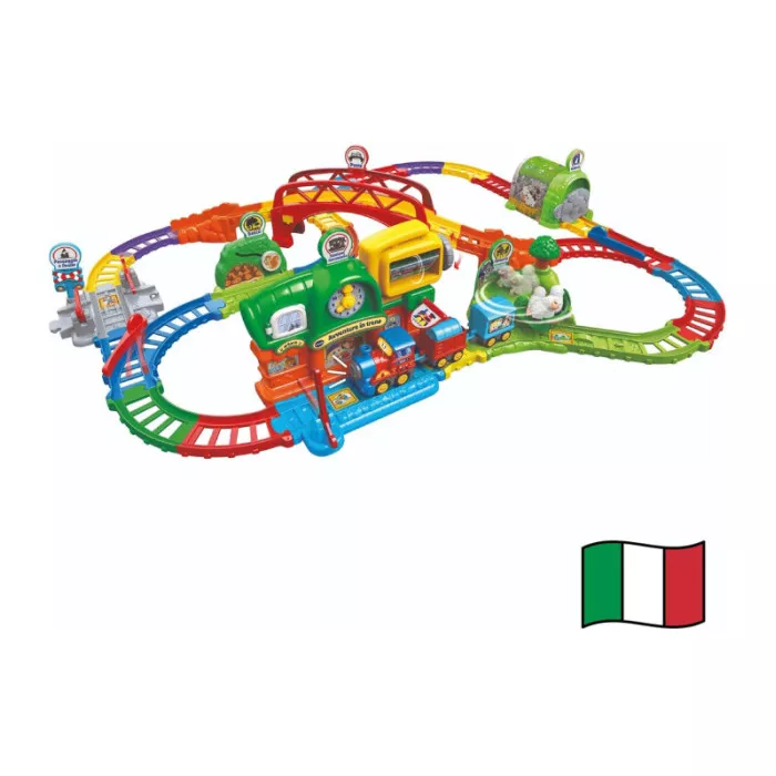 Pista Trenino Elettrico Vroom Vroom Go – Avventure in Treno con Ostacoli e Zone Magiche, 1-5 Anni VTech