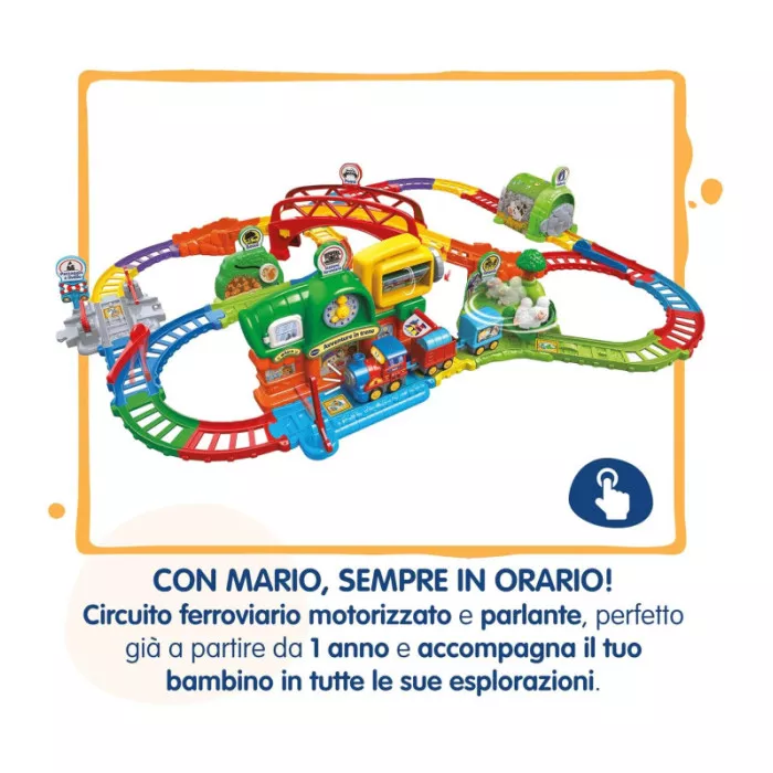 Pista Trenino Elettrico Vroom Vroom Go – Avventure in Treno con Ostacoli e Zone Magiche, 1-5 Anni VTech