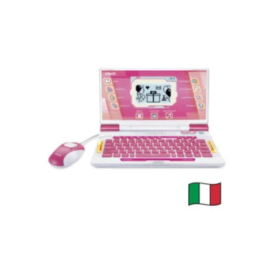 Computer Interattivo Bit Smart Genius Plus Rosa – Laptop Didattico Bilingue con Mouse, 164 Attività, 6-11 Anni VTech