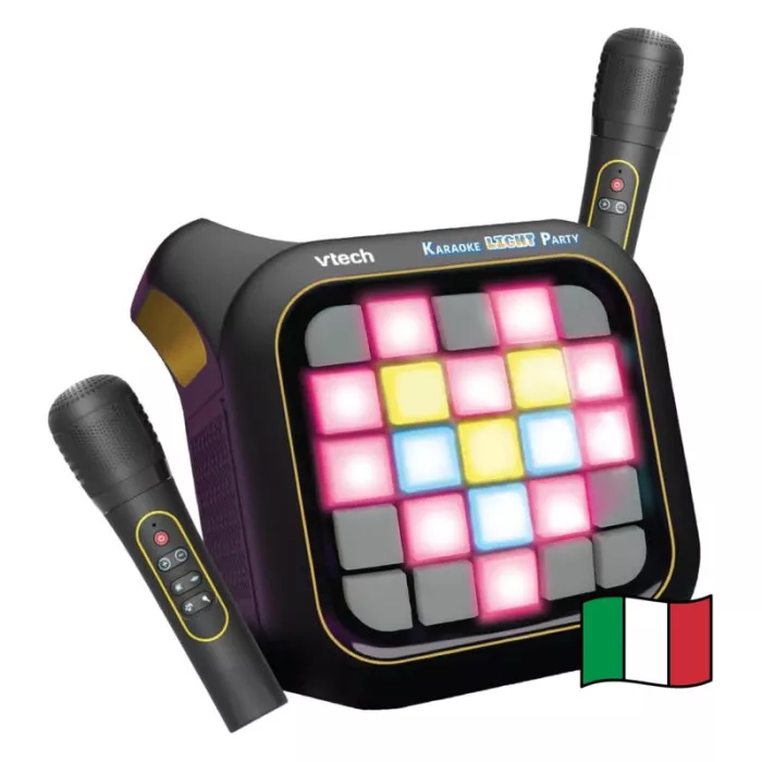 Karaoke Light Party – Cassa Karaoke con 2 Microfoni Wireless, Bluetooth e Magic Voice, 7+ Anni VTech