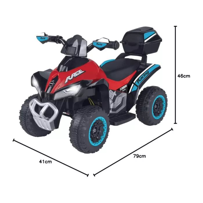 Quad Elettrico 6V 4.5Ah per Bambini – Veicolo Giocattolo 3+ Anni Rosso