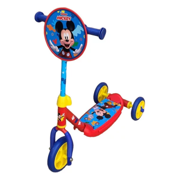 Monopattino a 3 Ruote Mickey Mouse – Scooter Antiscivolo Regolabile per Bambini 3+ Anni