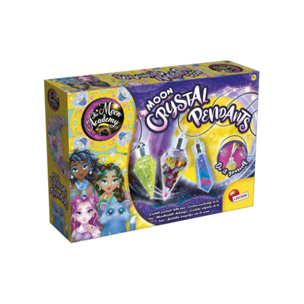 Kit Creativo Moon Crystal Pendants – Crea Ciondoli Magici con Glitter, Sabbie Colorate e Pietre 7+ Anni