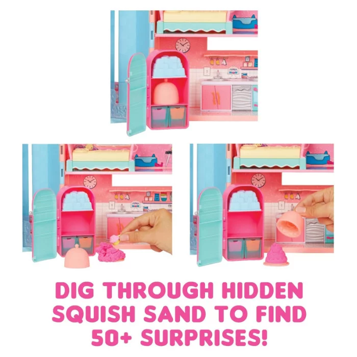 L.O.L. Surprise Squish Sand Magic House – Casa delle Bambole con Squish Sand, Accessori e Bambola Inclusa 4+ Anni