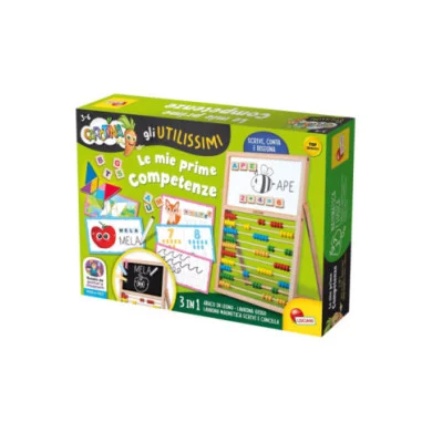Lavagna Educativa 3 in 1 Carotina – Le Mie Prime Competenze con Abaco, Magneti e Schede 3-6 Anni