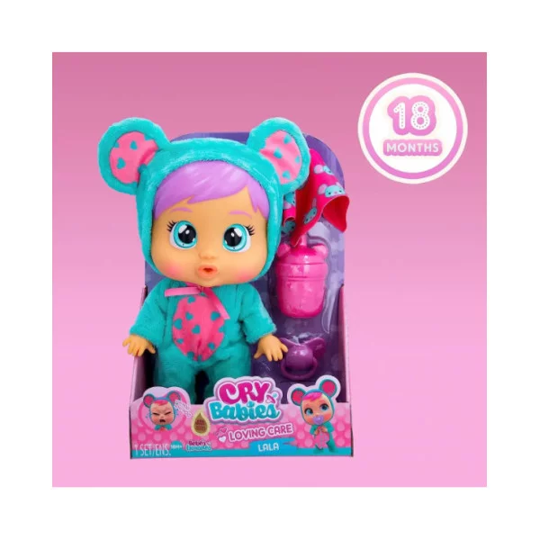 Bambola Cry Babies Magic Tears Loving Care Lala – Bambola Interattiva con Lacrime, 18+ Mesi IMC Toys