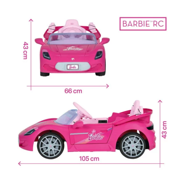 Auto Elettrica Barbie 12V Sportiva – Macchina Rosa con Telecomando Genitori, Luci LED, Porte Apribili, 3+ Anni Peg Perego