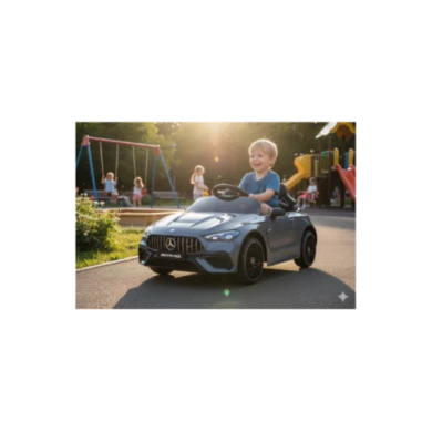 Macchina Elettrica Mercedes CLE53 12V Grigia – Auto Sportiva per Bambini con Telecomando, Sedile in Pelle, Luci LED, 3+ Anni