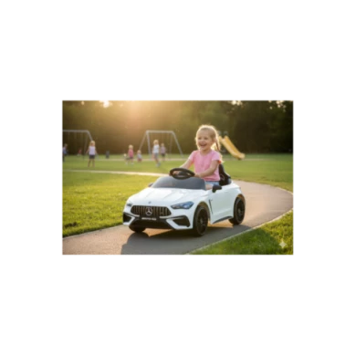 Macchina Elettrica Mercedes CLE53 12V Bianca – Auto Sportiva per Bambini con Telecomando, Sedile in Pelle, Luci LED, 3+ Anni