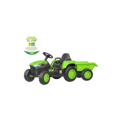 Trattore Elettrico con Rimorchio 12V per Bambini 3+ Anni – Veicolo a Pedali con Luci e Suoni
