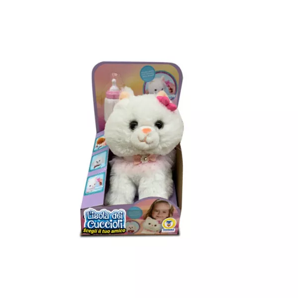 Peluche Gattino Interattivo L’Isola dei Cuccioli – Con Micro Biberon e Versetti, 3+ Anni