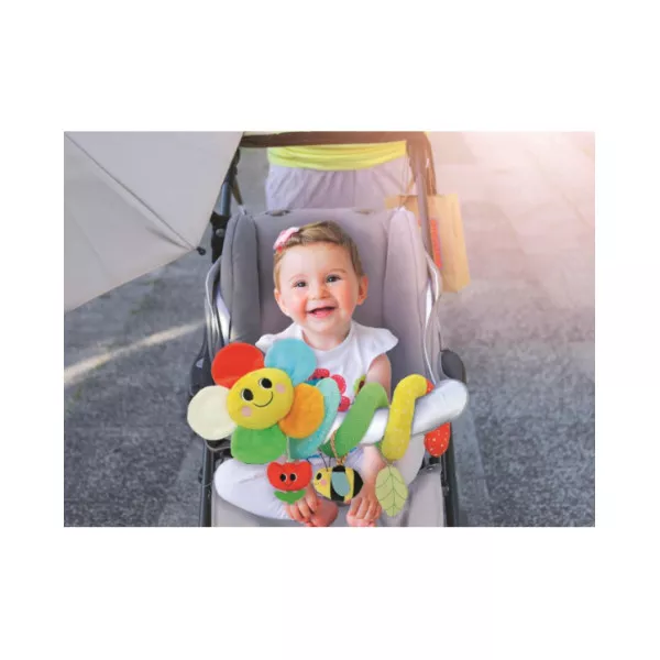 Baby Soft Spiral Happy Flower – Spirale Passeggino Neonato 0+ Mesi con Fiore, Stimola Tatto Vista e Udito Clementoni