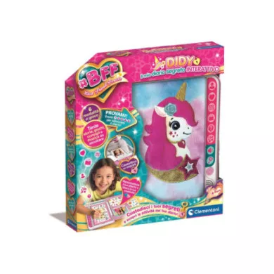 Diario Segreto Interattivo Unicorno – BFF Didy con Cassetto Segreti, Attività Creative, Matita e Stickers, 6-9 Anni Clementoni